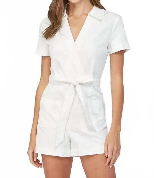 romper Fate Short Sleeve Wrap Romper with Collar ModeSens $56