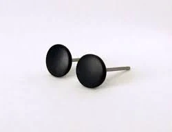 accessory Flat matte round black stud earrings, multiple sizes, unisex post earrings michaels.com $15