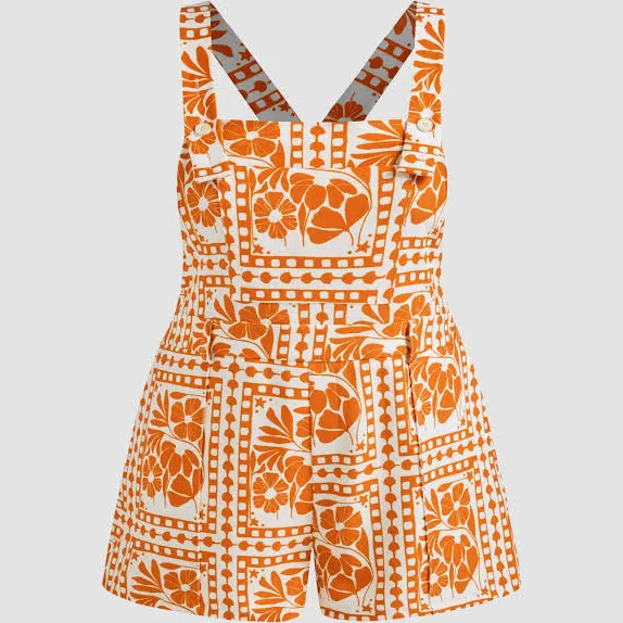 romper Floral All Over Print Woven Square Neck Romper Cider $22.74