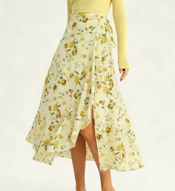 skirt Floral Midi Skirt Rihoas $33