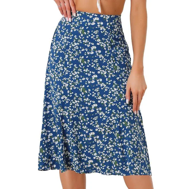 midi skirt Floral Peasant A-Line Ditsy Leave Midi Skirt Kohl's $33.99
