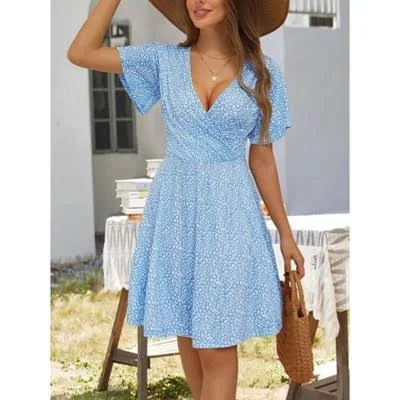 dress Floral Wrap V Neck Midi Dress Target $42.99