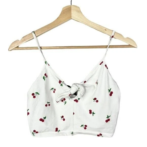 matching set Forever 21 White Cherry Tie Cropped Tank Top S eBay - lilyavenue $14.95