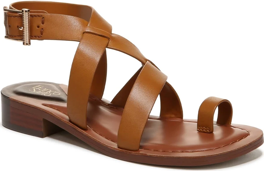 shoes Franco Sarto Women's Ina Leather Ankle Strap Sandals Macy's $60