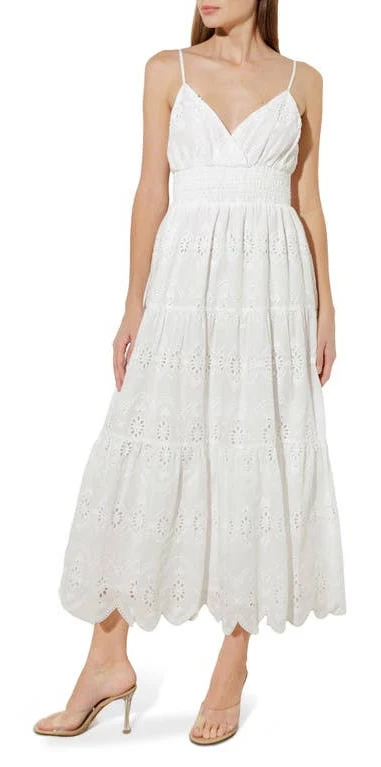 dress FREEMARKET Women's Eyelet Embroidery Midi Dress Nordstrom $95