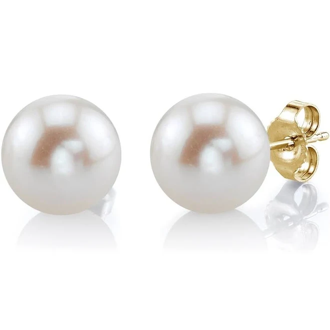 accessory Freshwater Round Pearl Stud Earrings The Pearl Source $255