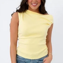 asymmetric neck top Friday Feeling Asymmetrical Knit Top L. Mae & Wild Mabel $38.85
