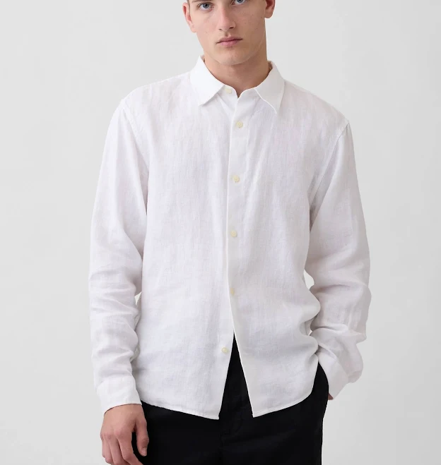 top Gap Men's Relaxed Linen Shirt Gap $39