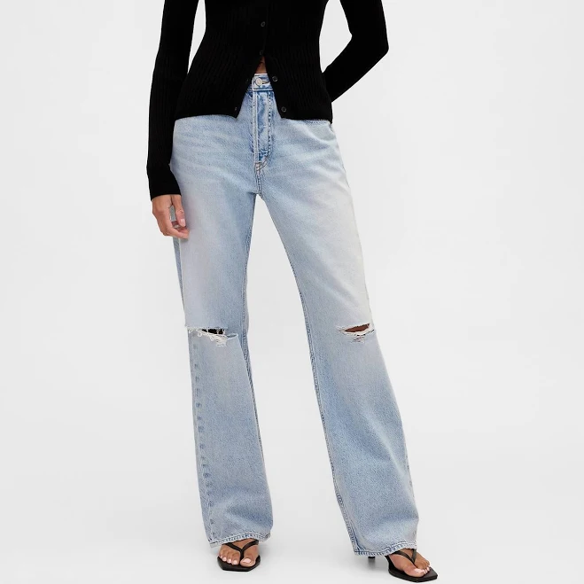 trousers Gap Women's Low Slung Relaxed Straight Jeans Gap Factory $35.99