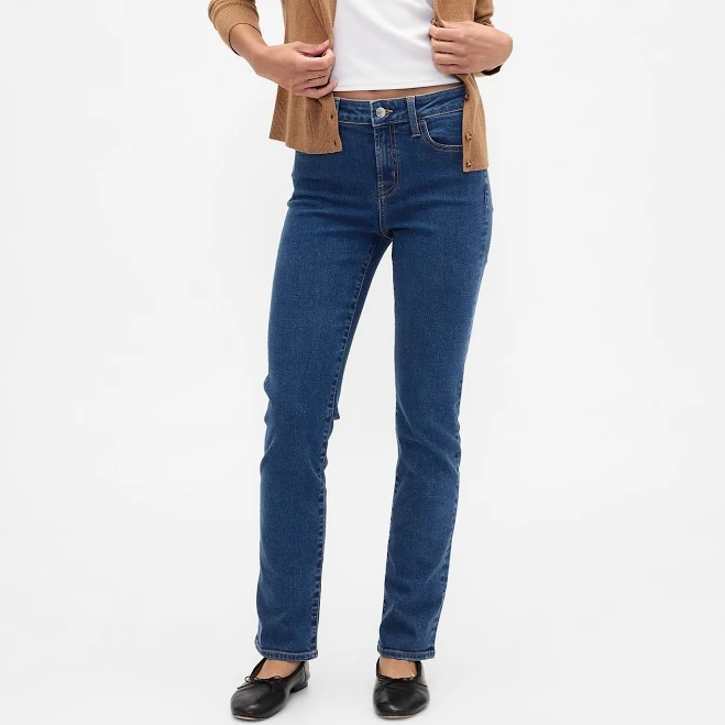 bottoms Gap Women's Mid Rise Classic Straight Jeans Gap Factory $23.99