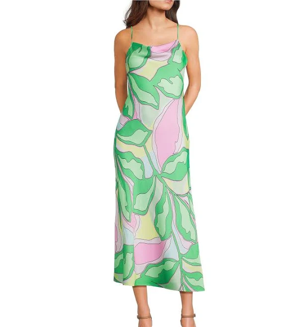 dress GB Floral Printed Cowl Neck Midi Slip Dress Womens Juniors Dillard's $59