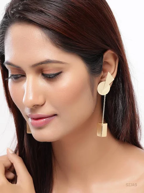 accessory Geometric Gold Dangle Earrings Etsy - TheJewelBasketStudio $25.96