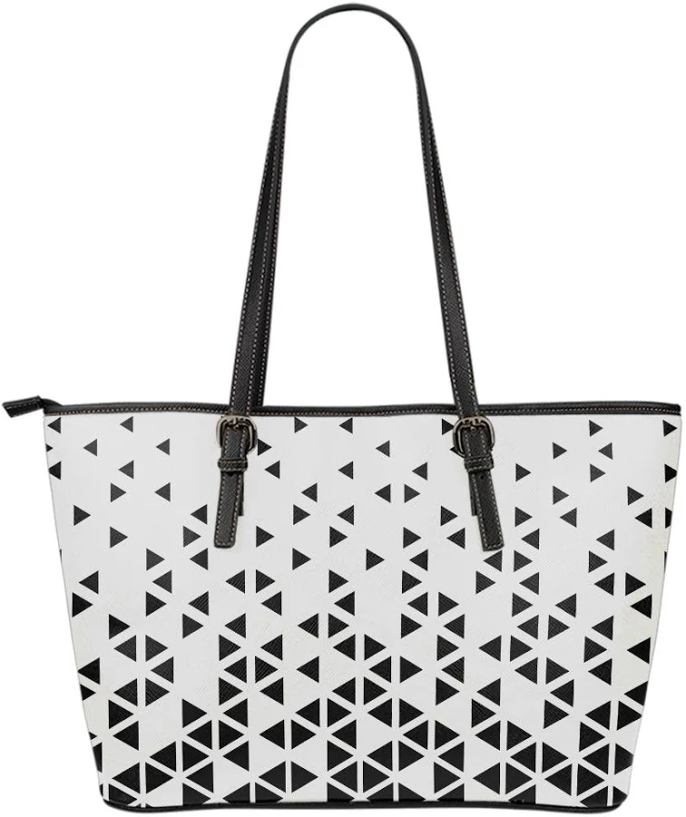 bag Geometric Leather Tote Bag with Zipper GearFrost $74.95