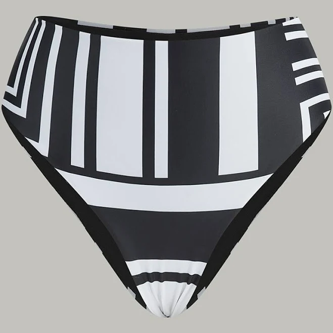 bikini Geometric Print High-Waisted Bikini Bottom Commense $14