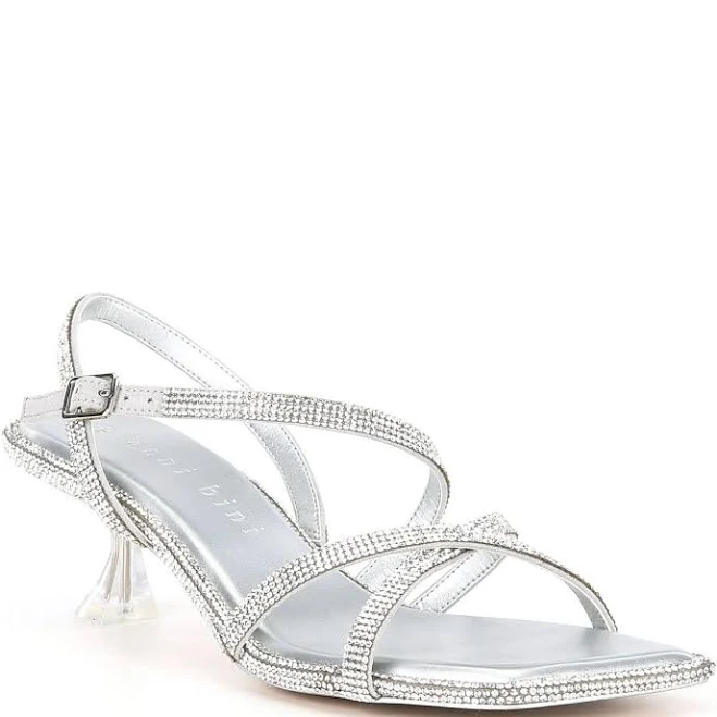 shoes Gianni Bini Alyx Rhinestone Strappy Kitten Heel Dress Sandals Dillard's $119.99