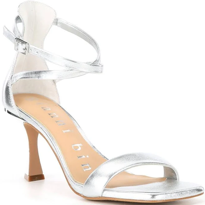 heels Gianni Bini Layney Metallic Leather Square Toe Strappy Dress Sandals Dillard's $60.29
