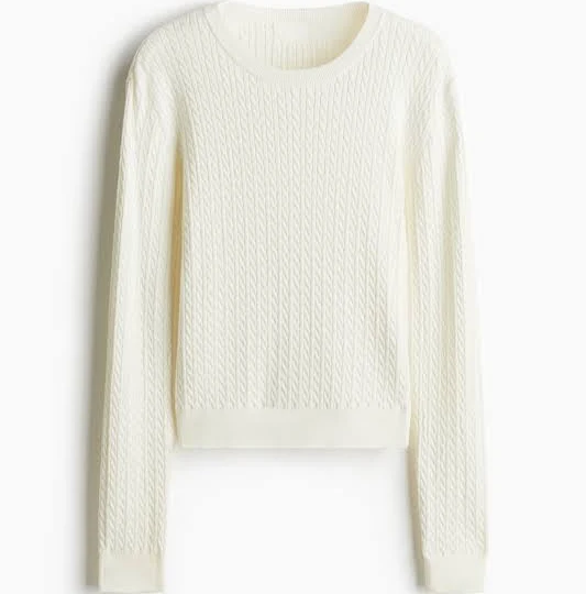 top H&M Ladies Cable-Knit Sweater H&M $19.99