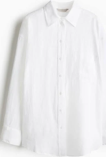 top H&M Ladies Oversized Linen Shirt H&M $47.99