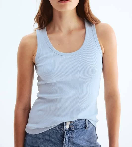 top H&M Ladies Ribbed Cotton Tank Top H&M $12.99
