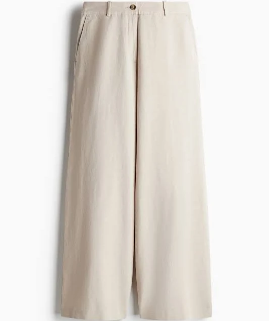 pants H&M Ladies Wide-Leg Linen-Blend Pants H&M $34.99