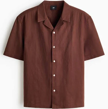 matching set H&M Men's Relaxed-Fit Linen-Blend Shirt H&M $29.99