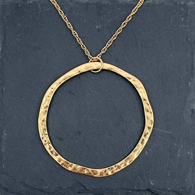 accessory Hammered Disc Necklace Etsy - Seller $42.25