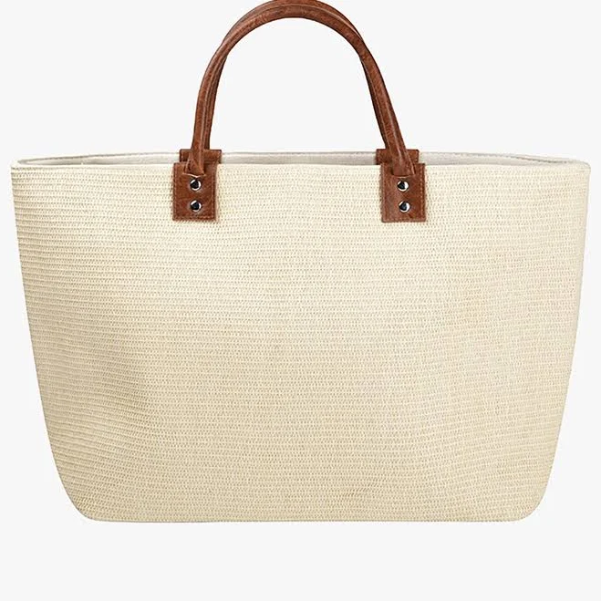 bag Hazel Large Straw Tote with Dual Handles Jen & Co. $24.99