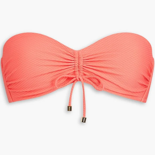 top Heidi Klein Women's Ruched Stretch-piqué Bandeau Bikini Top THE OUTNET $32