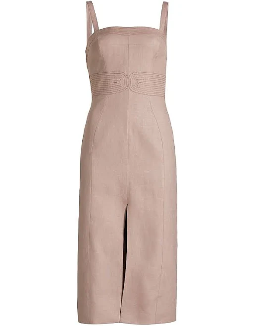 dress Hevron Victoria Linen Embroidered Midi-Dress Saks Fifth Avenue $131.75