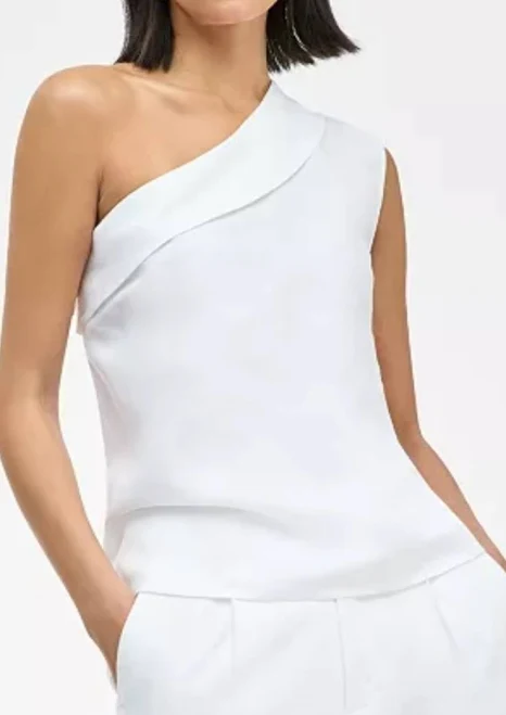 one shoulder top INC International Concepts Women's One-Shoulder Linen-Blend Top eBay $27
