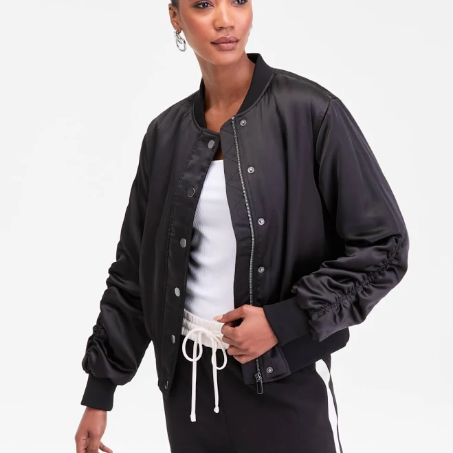outerwear INC International Concepts Women's Satin Bomber Jacket Macy's $37.33