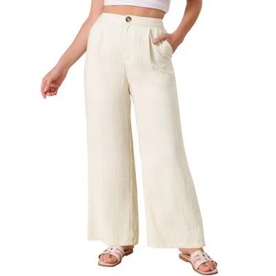 pants Inspire Chic Women's Casual Linen High Waist Wide Leg Palazzo Pants Target $41.99