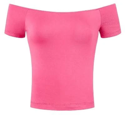 top Inspire Chic Women's Off The Shoulder Stretchy Fabric Crop Top Target $19.99