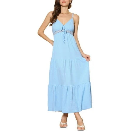 clothes Inspire Chic Women's Spaghetti Strap Flowy Tiered Maxi Dress Walmart - Tasharina Corp $42.99
