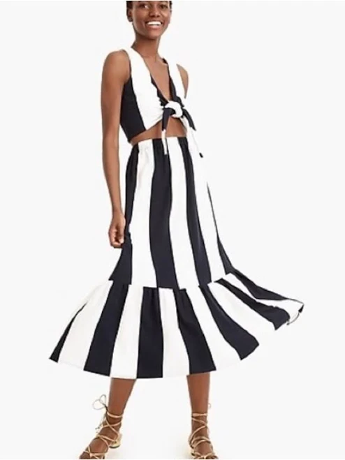 matching set J. Crew Dresses | Mds Stripes X J.Crew Tank Top Maxi Skirt 2 Pc Set Navy White Stripe Sz Sm | Color: Blue/White | Size: S | Bargnfinds's Closet Poshmark $38
