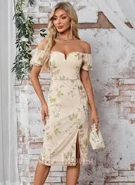 dress JJ's House Elha Off the Shoulder Lace Midi Dress JJ's House $59