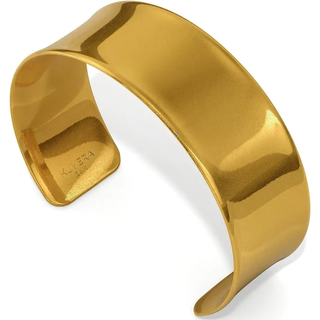 accessory Kuvera 18mm Modern Wide Cuff Gold kuverajewelry.com $21669