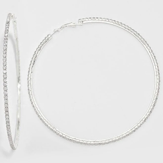 accessory L&M Bling Crystal Rhinestone Hoop Earrings On Silver lmbling $17
