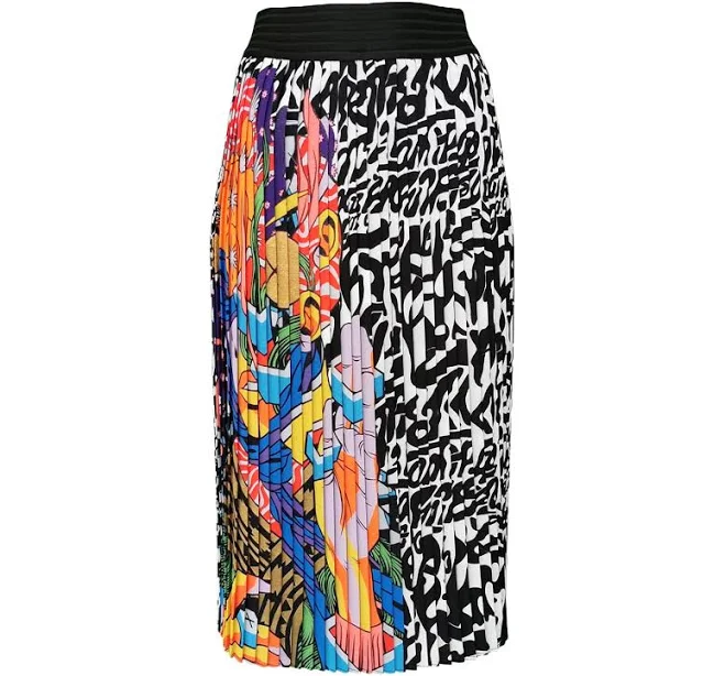 skirt Lalipop Design Women's Colorful Abstract Print Pleated Midi Skirt Wolf & Badger $374