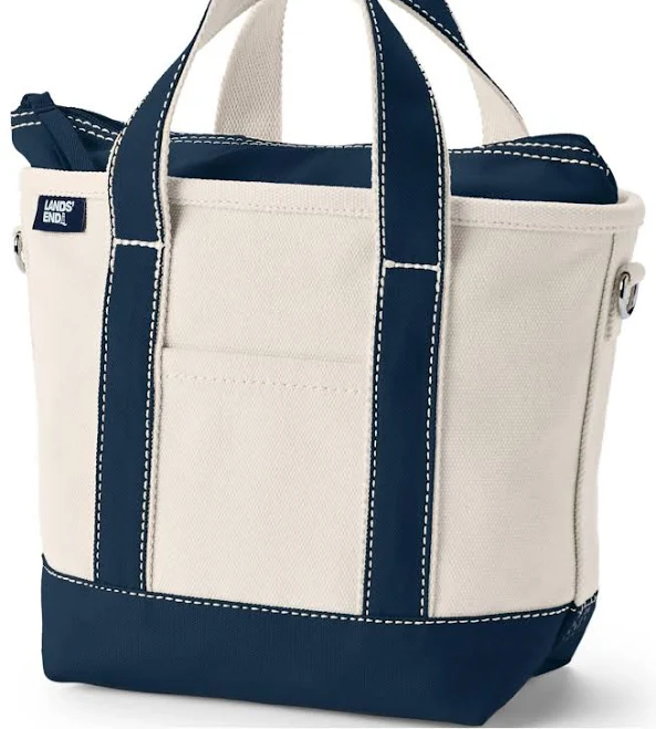 bag Lands' End Small 3 Pocket Zip Top Canvas Tote Bag Macy's $31.96