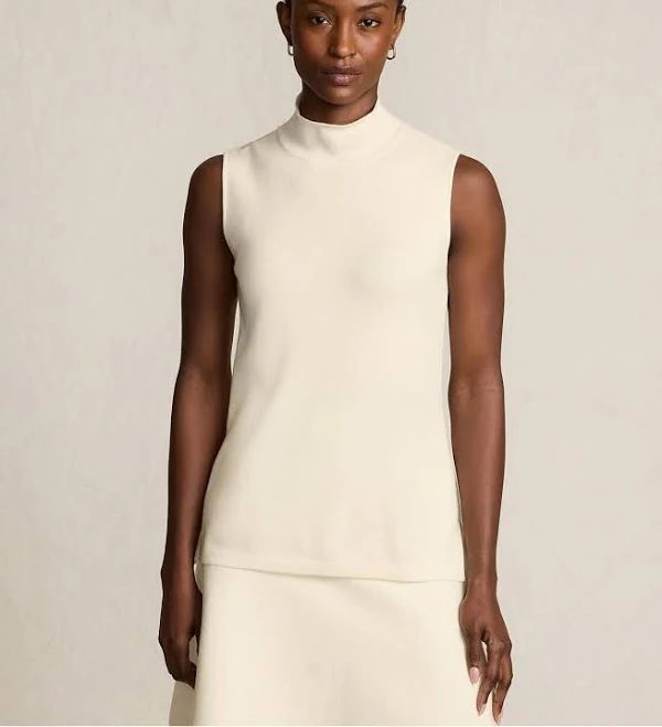 top Lands' End Women's Fine Gauge Sleeveless Mock Sweater Macy's $55.96