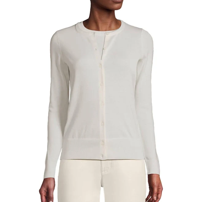 outerwear Lands' End Women's Petite Fine Gauge Cotton Cardigan Sweater Macy's $71.96