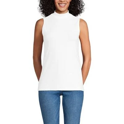 top Lands' End Women's Sleeveless Polished Essentials Mock Neck Top Target $29.96