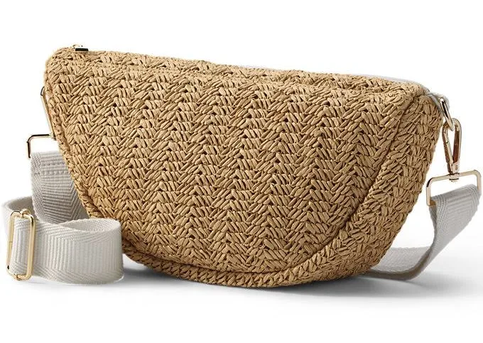 bag Lands' End Women's Straw Crescent Crossbody Bag Lands' End $29.97