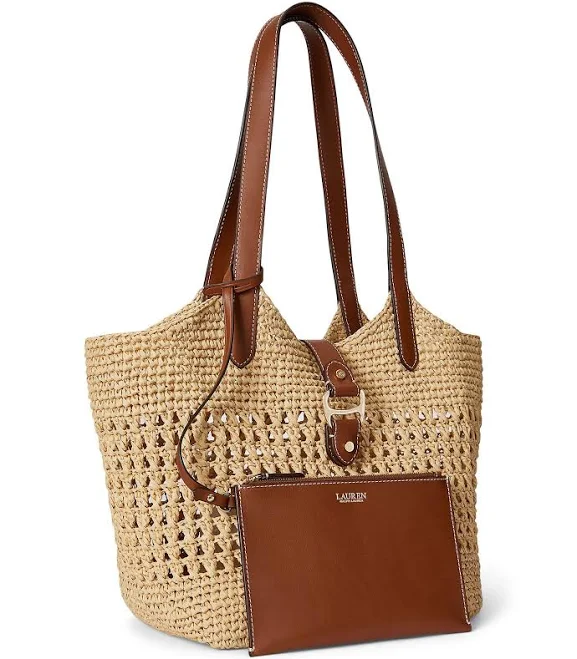 bag Lauren Ralph Lauren Tasha Large Woven Straw Tote Bag Womens Dillard's $395