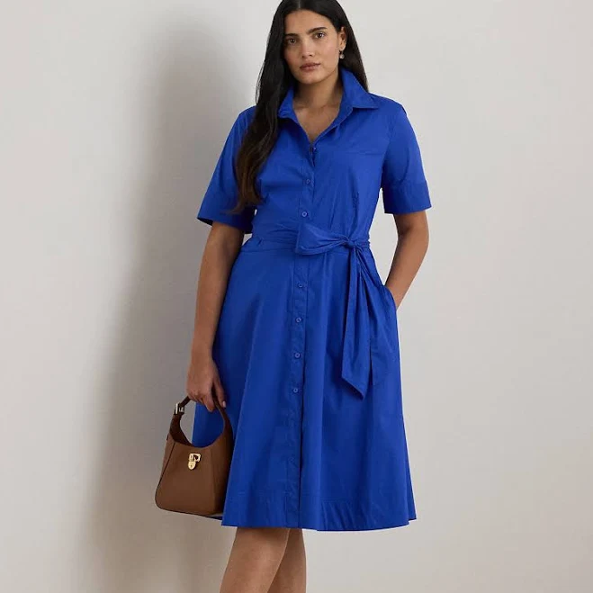 dress Lauren Women's Ralph Lauren Belted Cotton Blend Shirtdress Ralph Lauren $114.99