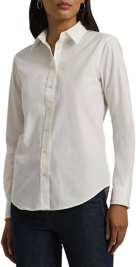 top Lauren Women's Ralph Lauren Easy Care Stretch Cotton Shirt Nordstrom $99.5