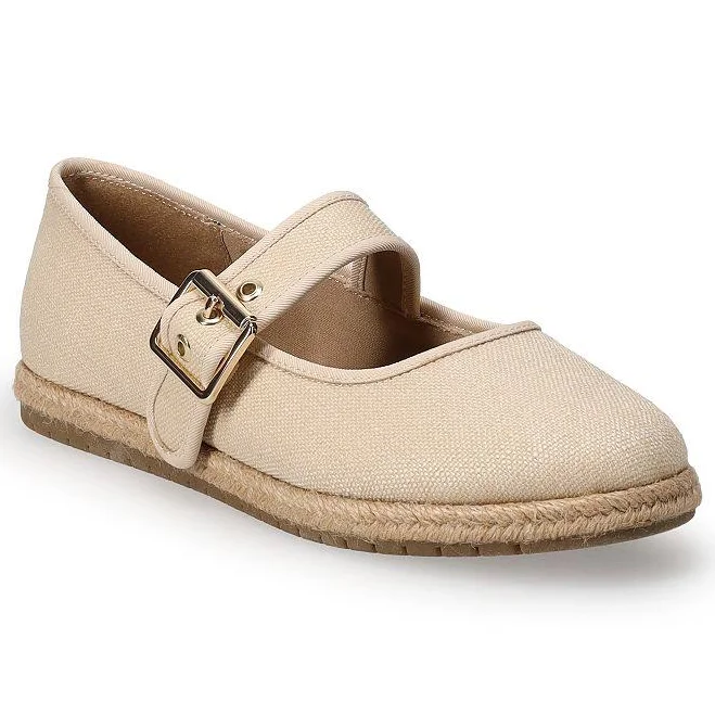 shoes LC Lauren Conrad Holland Women's Espadrille Mary Jane Flats, Size: 6, Natural Kohl's $44.99