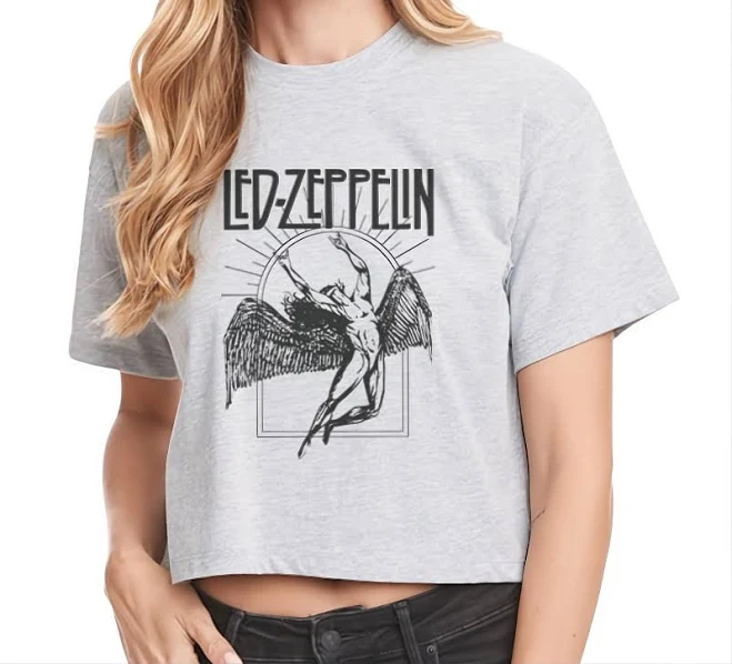 top LED Zeppelin Cropped Tshirt Etsy - Seller $25