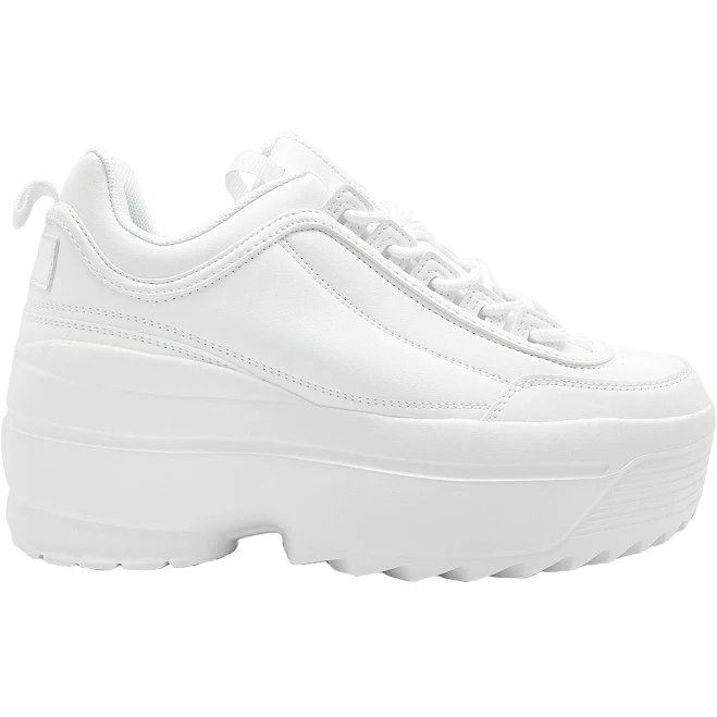 shoes LILY 5005 Dream Cypher White Platform Sneakers LA Style Rush $50.15